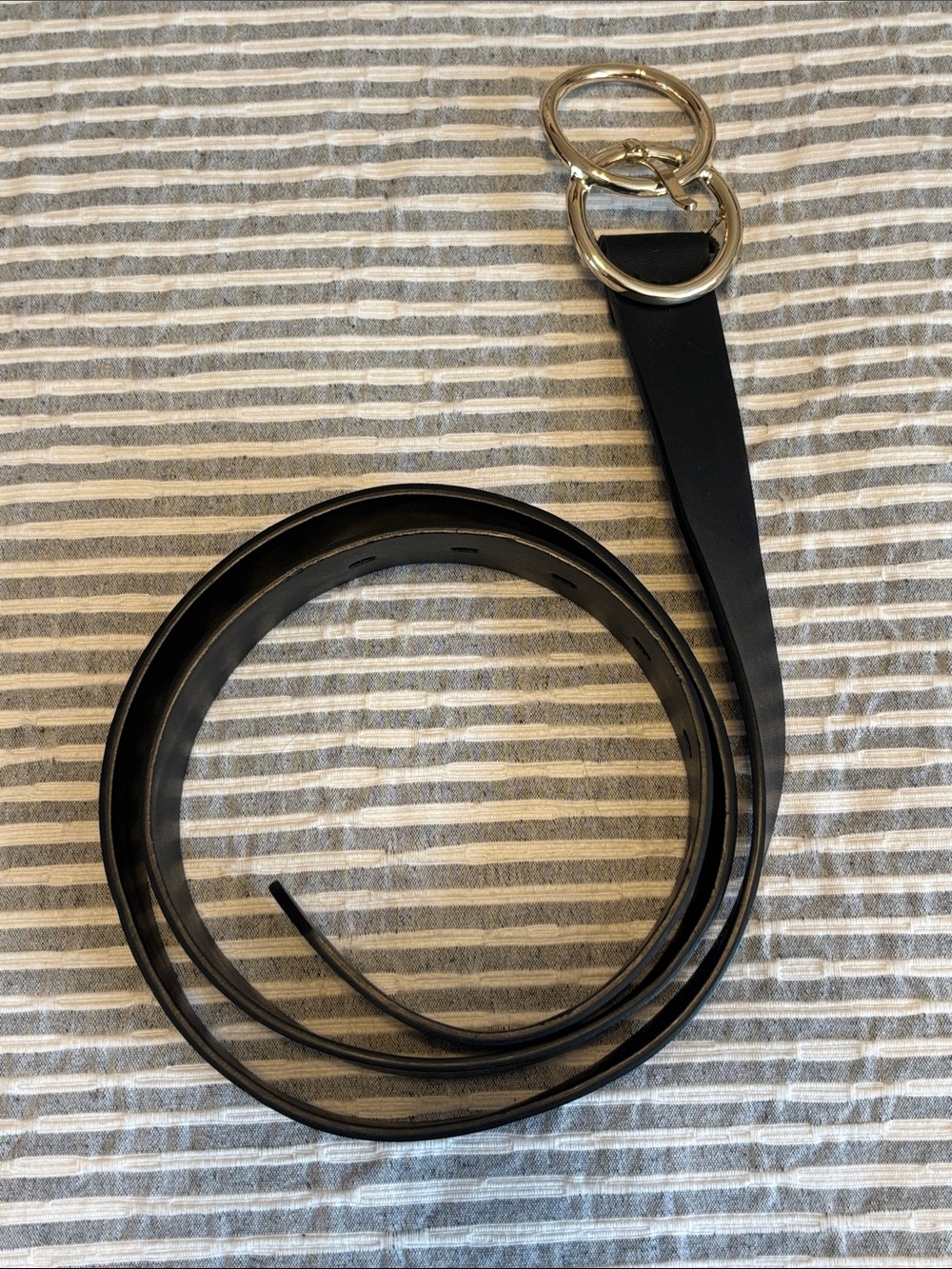 Target Black Belt with Silver Double-Ring Buckle